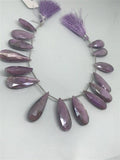 Purple Moonstone Coated faceted Pear Shape - Length 8 Inches , Flat Pear shape 13X26MM , Moonstone coating code #4