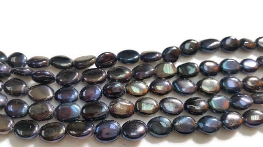 Black Spinel  Oval Beads  Mystic Color , Oval size 6x8mm