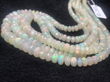 Ethiopian Opal Faceted Roundel Beads 5-8mm size, 16 Inch Strand, Superb Quality,