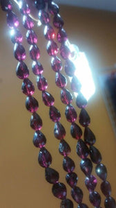 Garnet Faceted Drops Shape 5x8MM straight Drill in 7" Length