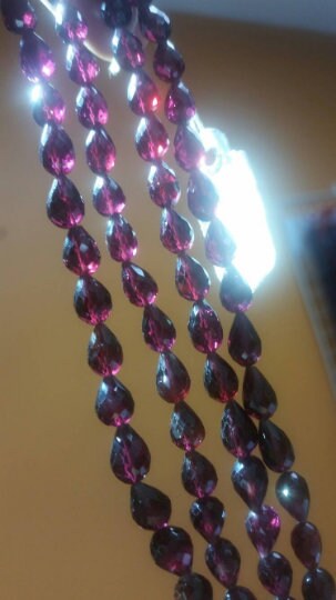 Garnet Faceted Drops Shape 5x8MM straight Drill in 7