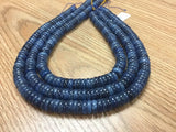 1/2 Strand Blue Kyanite Roundel 9 mm, Top Quality - Kyanite beads- Kyanite Rondelle AAA Quality , Dark Color , 20 cm Length