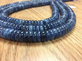 1/2 Strand Blue Kyanite Roundel 10 mm, Top Quality - Kyanite beads- Kyanite Rondelle AAA Quality , Dark Color , 20 cm Length