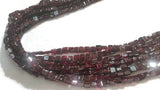 Garnet Square  Beads 5mm, Length of strand 16"- Garnet Beads