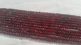 Garnet faceted Rondelles, Hand cutting beads , AA Quality , 14'' Length 4-4.5mm size