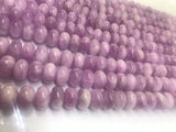 12mm Natural Kunzite Roundel Beads, AAA Quality, Length 40cm -Natural Kunzite Beads-Purple Color origin brazil . Purple kunzite shape