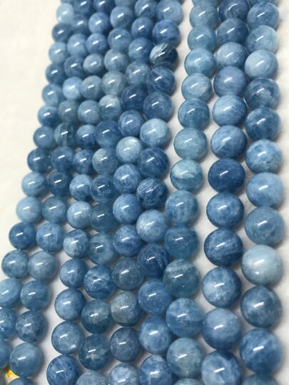 AA Quality 10mm Aquamarine Round Beads, Perfect Round Beads- Wholesale Price- Length 40 cm- Blue Aquamarine Beads