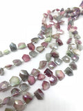 Moonstone Coated faceted Fancy Shape 8X10 mm - Length 8 Inches , Moonstone coated Briolettes, Moonstone coating pink and green