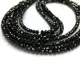 Black Diamond Round Faceted, size 3.5 -4.5 mm AAA Quality, 52 Cts approx Length 16 Inch(ON Request Can Make Necklace & Bracelet)