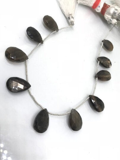 12X18MM Chocolate Moonstone faceted Pear Shape - Length 8 Inches , shape Size 12X18 MM , AAA Quality gemstone