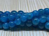 6mm Neon Apatite Round Beads , Perfect Round Beads- 40cm Length - Dark Color - Good Quality Beads- Natural Apatite Beads