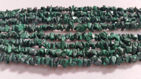 Malachite Chips Beads , Length of Necklace 32