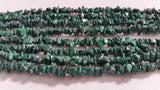 Malachite Chips Beads , Length of Necklace 32" . Natural Malachite Beads. irregular shape