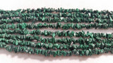 Malachite Chips Beads , Length of Necklace 32" . Natural Malachite Beads. irregular shape