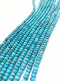 Turquoise Roundel Beads 6mm Size - Top Quality genuine Turquoise beads, Length 16" Grade AAA , Natural Gemstone