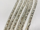 6MM  Hematite Faceted Roundel Silver Coating, AAA Quality , hematite beads 16 Inch Length