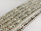 6MM  Hematite Faceted Roundel Silver Coating, AAA Quality , hematite beads 16 Inch Length