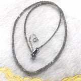 Natural Grey Diamond Faceted,Pipe Diamond AAA Quality, Good Shining ,Length 15" and weight 18 carat( can add clasp on request)