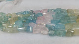 MULTI AQUAMARINE 9X14MM faceted Nuggets, Faceted tumble shape, Length 15”Top Quality AAAA