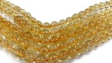 6mm Genuine Citrine Round beads top Quality, Natural Citrine in perfect Round .Length 15.5 Inch