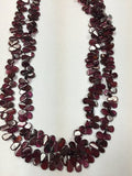 5 Strands Garnet Pear Beads, 16 Inch Strand, 4.5x7mm size