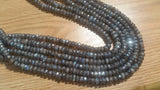 Labradorite Faceted Roundel Coating 6-6.5mm length 14" Good Quality faceted beads