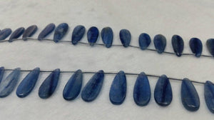 12X28 mm Kyanite Smooth Pear Beads AAA Quality , Blue Kyanite top quality Rare Available- Kyanite Pear Beads 13 pieces  total