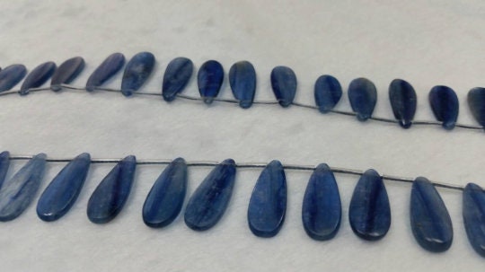 12X28 mm Kyanite Smooth Pear Beads AAA Quality , Blue Kyanite top quality Rare Available- Kyanite Pear Beads 13 pieces  total