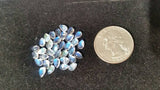 4X6MM Pear Rainbow Moonstone Smooth Cabs, Pack of 6 Pc. Good Quality Cabochons Code AAA50