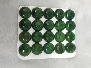 12MM Chrome Diopside Smooth Round Cabs , good quality cabochon , thickness is 4MM ( Pack of 1 Pc )