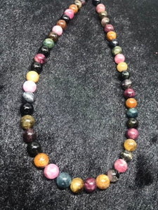 8MM Multi Tourmaline  Round beads. Fine quality beads , Length 15 Inch code #CT