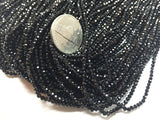 2.5MM Spinel (10 strands pack ) Black Spinel Micro Cut Stone Measures - 2.5mm