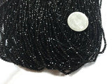 2.5MM Spinel (10 strands pack ) Black Spinel Micro Cut Stone Measures - 2.5mm