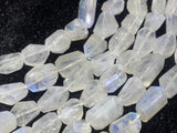 Rainbow Moonstone Faceted Nugget Beads, 9X11 MM  Approx Size, Rainbow Moonstone Faceted Tumble, Length 10 Inch- AAA Quality Beads