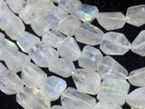 Rainbow Moonstone Faceted Nugget Beads, 9X11 MM  Approx Size, Rainbow Moonstone Faceted Tumble, Length 10 Inch- AAA Quality Beads