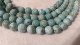 12MM Larimar Round Beads, Natural Larimar , AA Quality Length 7" , Larimar Half strand(20 cm)