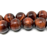 20 mm Red Tiger Eye Round Beads- AAA Quality- Wholesale Tiger Eye Beads- Red Tiger Eye Beads -40 cm Length