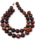 20 mm Red Tiger Eye Round Beads- AAA Quality- Wholesale Tiger Eye Beads- Red Tiger Eye Beads -40 cm Length