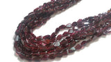 5 Strands, Garnet Pear cum Drop Beads, 16 Inch Strand, 7x11mm