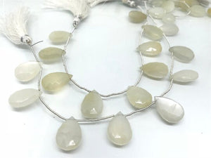 12X18MM white Moonstone faceted Pear Shape - Length 8 Inches , shape Size 12X18 MM , AAA Quality gemstone