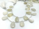 12X18MM white Moonstone faceted Pear Shape - Length 8 Inches , shape Size 12X18 MM , AAA Quality gemstone