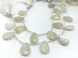 12X18MM white Moonstone faceted Pear Shape - Length 8 Inches , shape Size 12X18 MM , AAA Quality gemstone