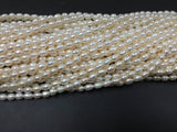 Pearl Rice Beads 5x7mm size, 15 Inch Strand , Freshwater cultured Pearl