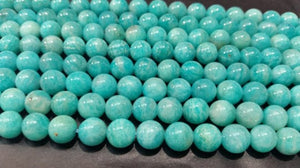 Amazonite Round Beads 9mm , Top Quality and very Good Color , Length 8 Inch