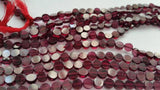 Natural Garnet Round Coin shape 5MM , Machine Polish - LENGTH 14 INCH