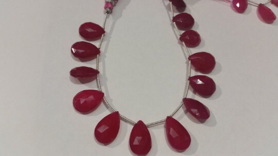 Pink Chalcedony Faceted Pear shape 12x17 mm approx length in 8 