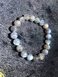 10MM Labradorite Round Bracelet , Top Quality perfect round shape . Yellow and Blue Fire AAA Grade