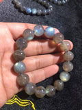 12MM Labradorite Round Bracelet , Top Quality perfect round shape . Yellow and Blue Fire AAA Grade