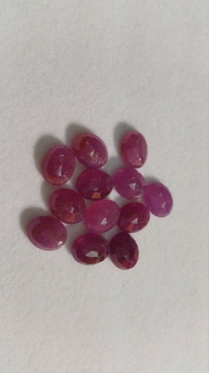 Pink Sapphire Faceted 8X6 MM Ruby Faceted Oval Cabs , Natural Ruby Pack of 2 Pc