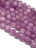 12 MM Kunzite Round Beads, AAAA Quality, Length 40cm -Natural Kunzite Beads-Purple Color origin brazil
